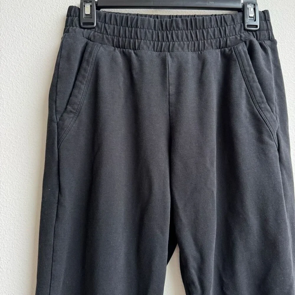 Alo Women Sweatpant Medium? Black Drawstring Waist Modal Athleisure Jogger Logo